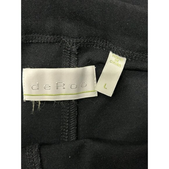 DeRoo Womens Black Midi Stretch Drawstring Skirt SZ Large - Picture 5 of 9